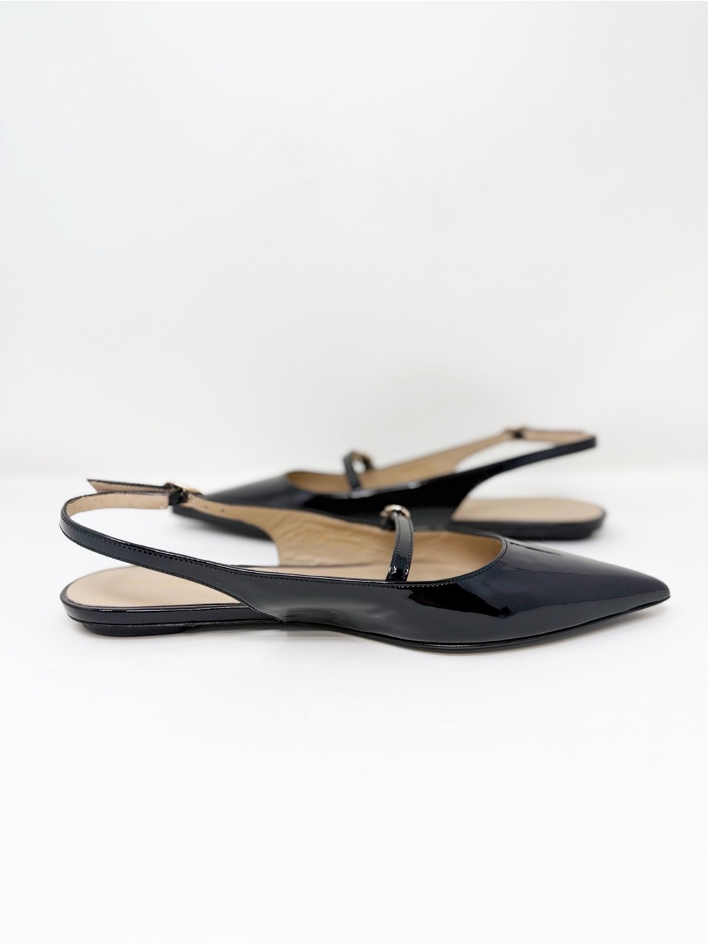 New Stuart Weitzman Emilia Mary Jane Slingback Flat Black Sz 7.5 - Picture 11 of 14
